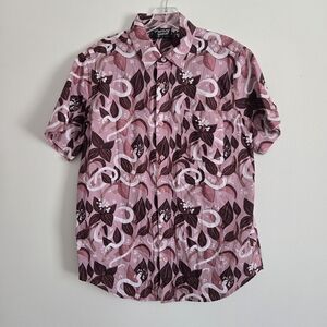 Morningwitch Jewel Orchid & Snake Print Button Down Size Medium